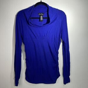 Susie Rose Royal Blue Long Sleeve Cowl Neck Shirt Size Large